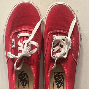 Vans Red Sneakers Barely Worn Men Size 5 Women Size 6.5
